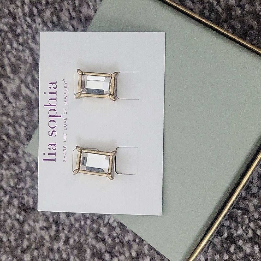 Lia Sophia cubic zirconia gold studs